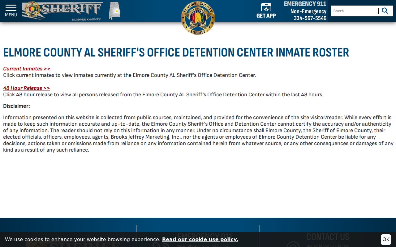 Elmore County arrest record inmate roster gateway