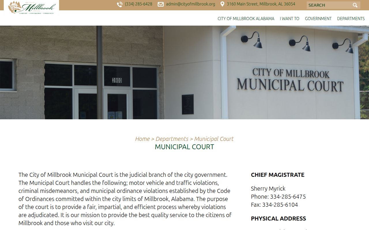 Millbrook municipal court criminal record access